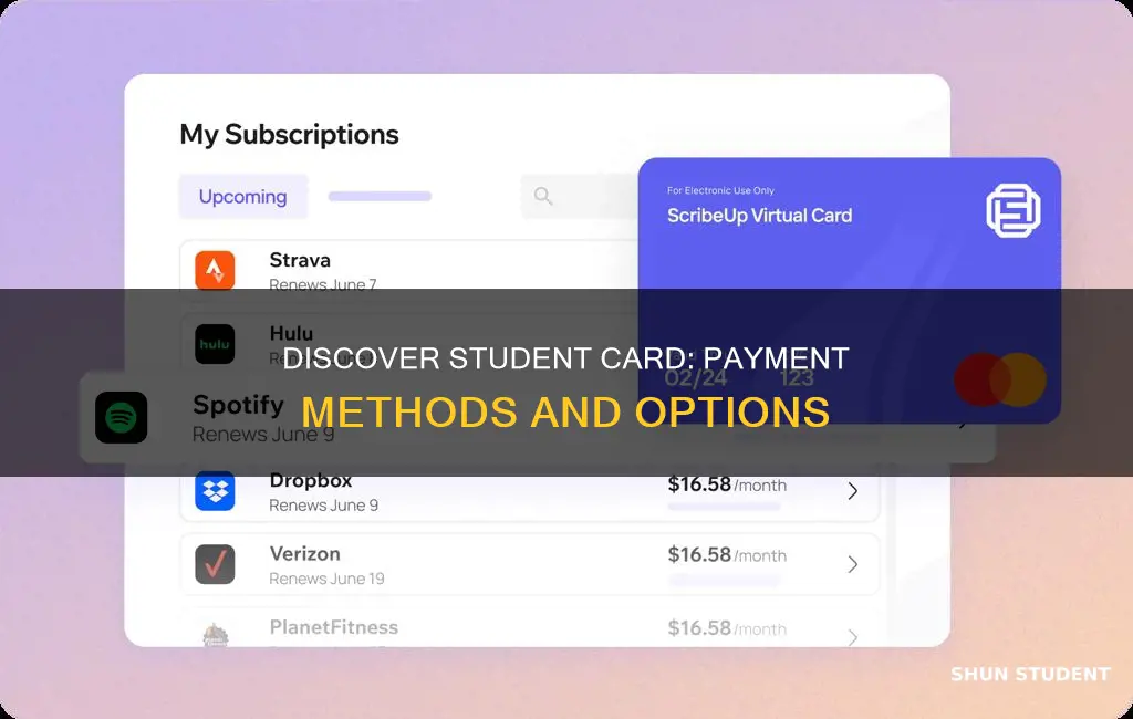 how to pay my discover student card