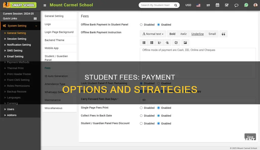 how to pay student fees
