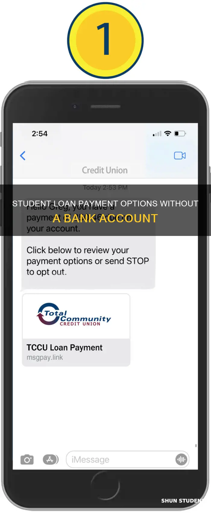 how to pay student loans without a bank account