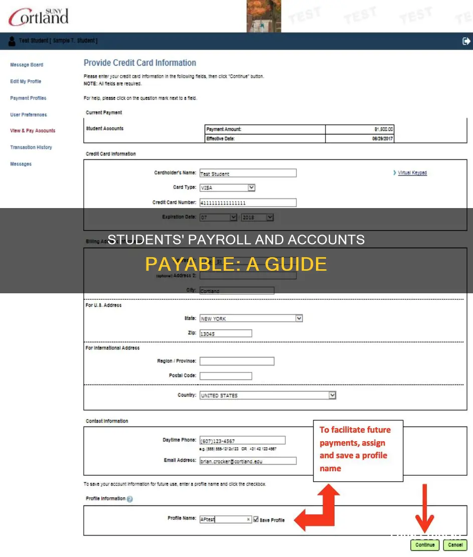 how to pay students payroll accounts payable
