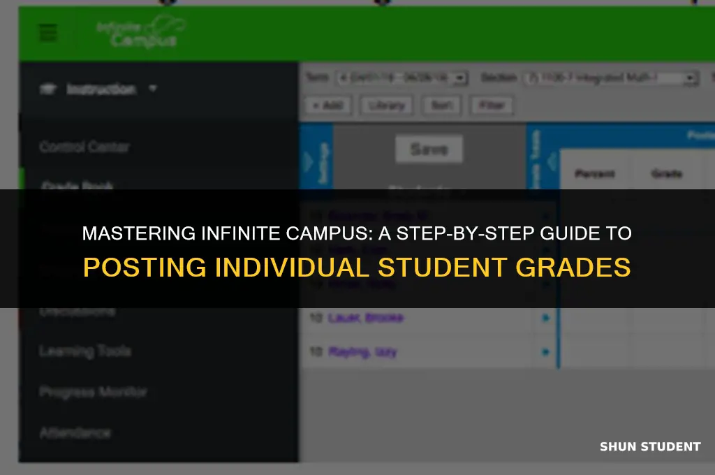 how to post individual student grade infinite campus