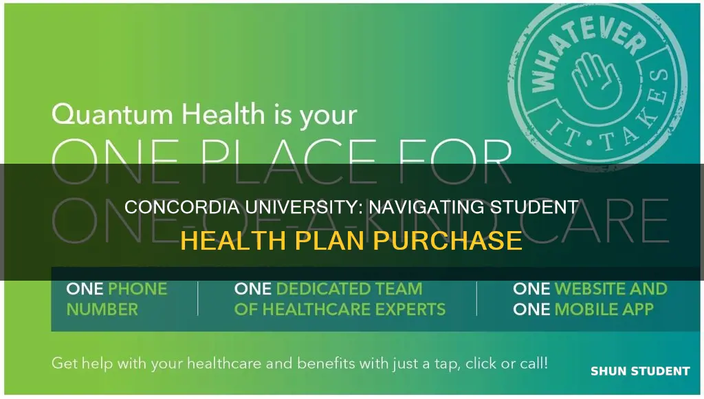 how to purchase student health plan concordia university