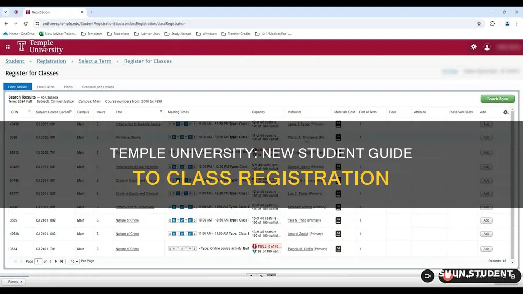 how to register for classes new student temple university