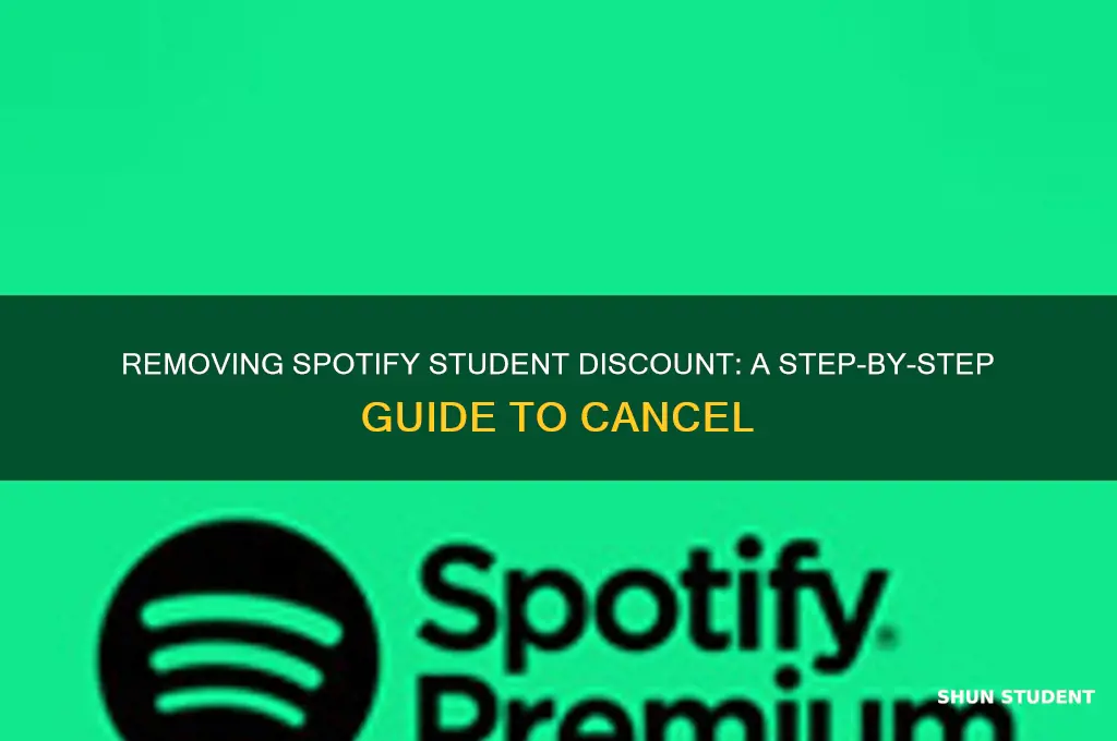 how to remove student discount on spotify