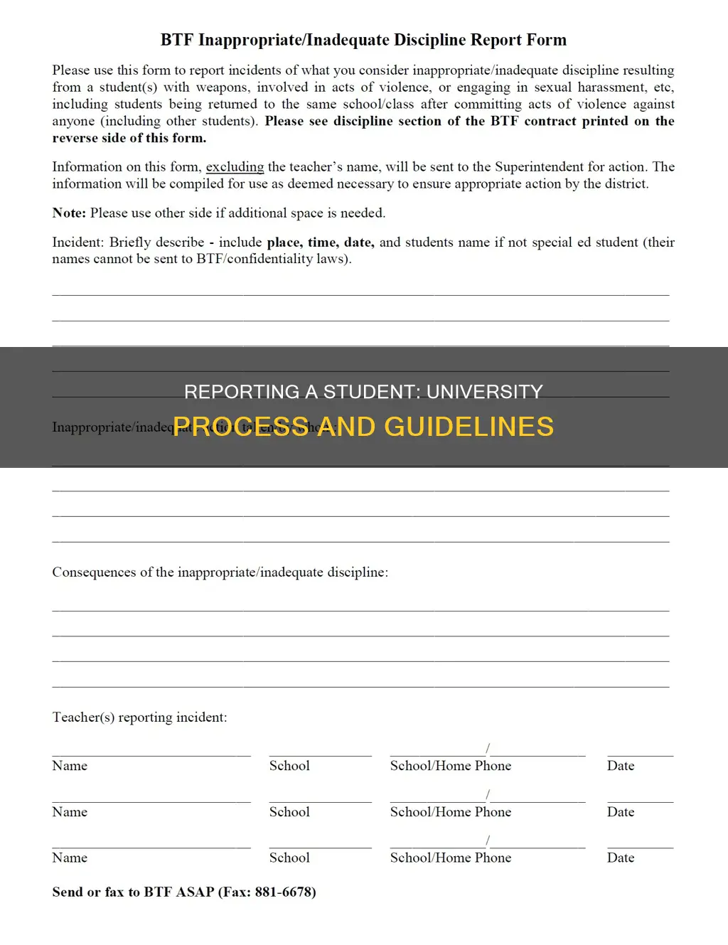 how to report a student to a university