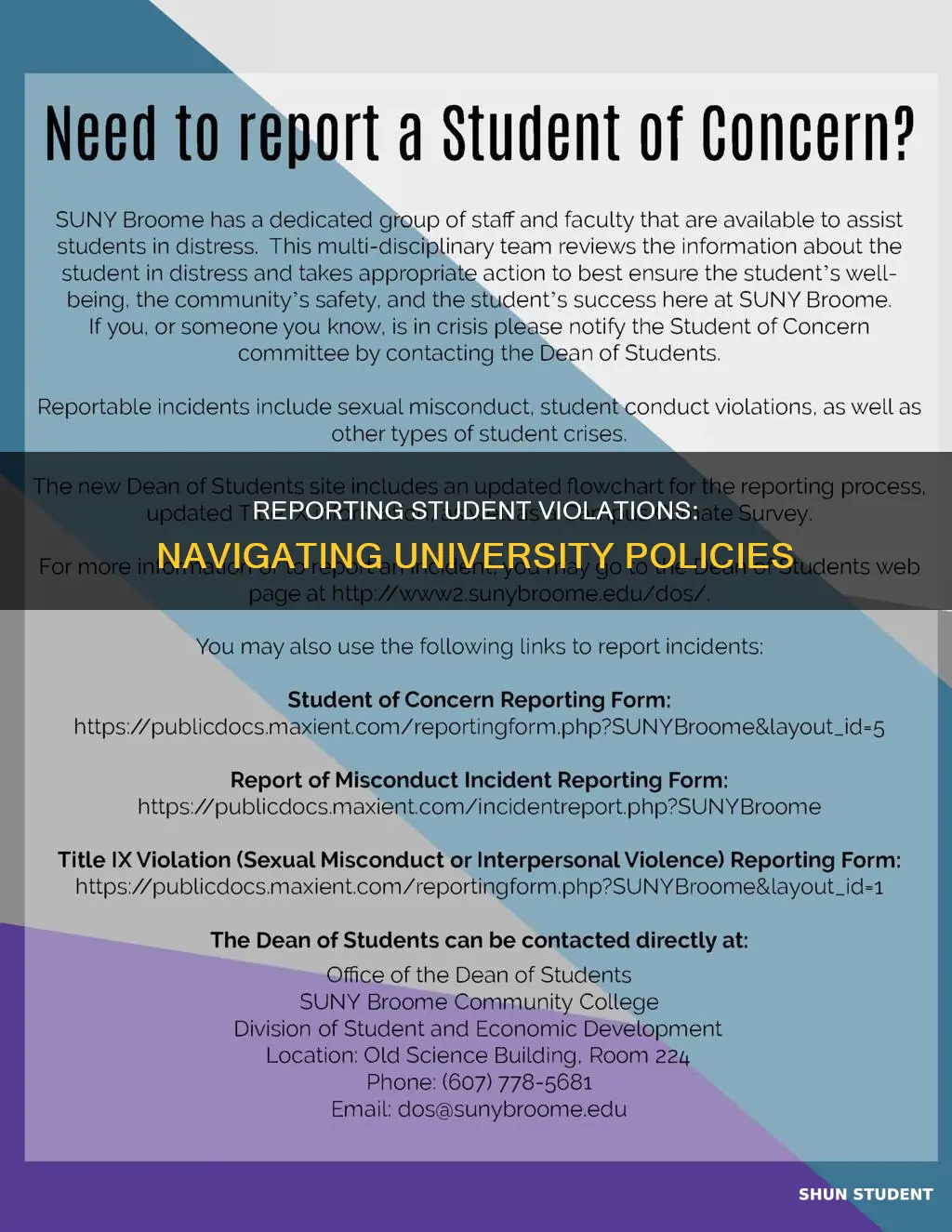 how to report a university for student violations
