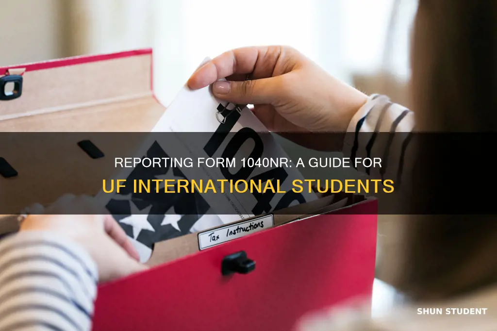 how to report form 1040nr for uf international students