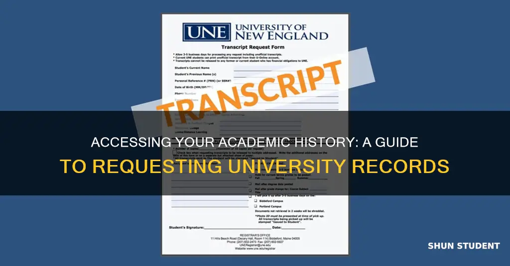 how to request university student records