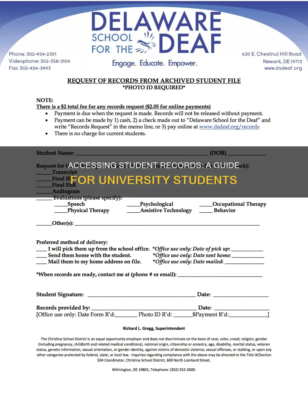 how to request university student records