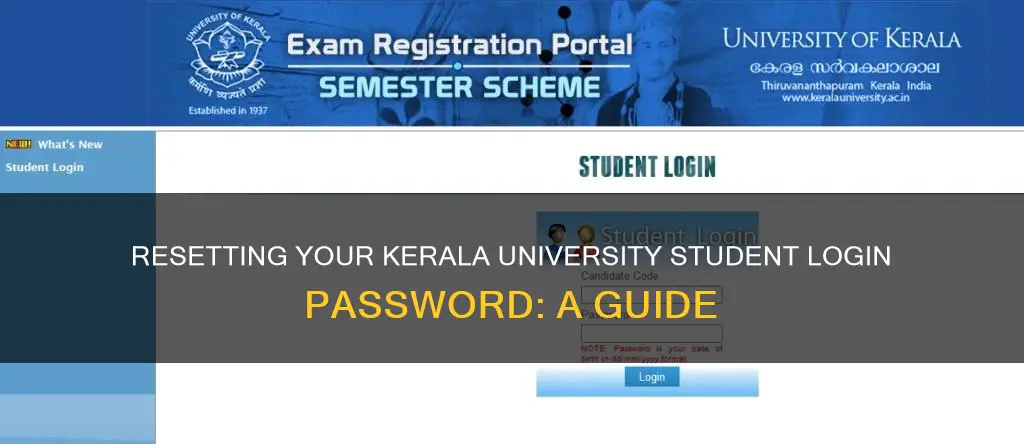 how to reset kerala university student login password