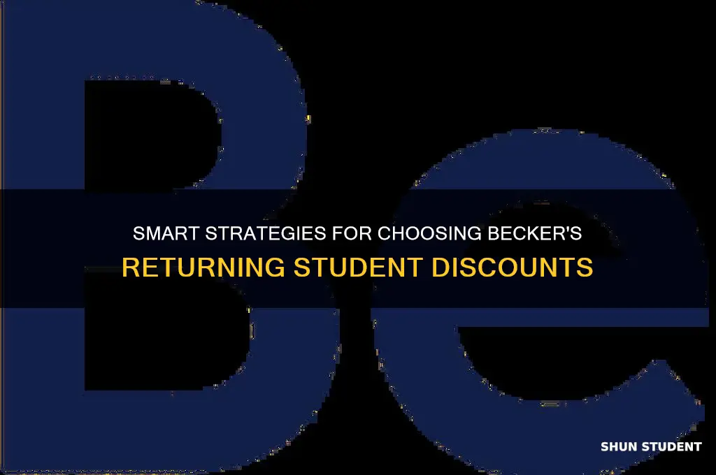 how to select returning students discount becker