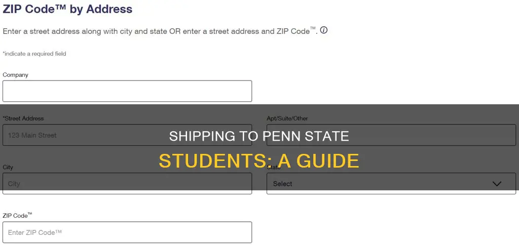 how to ship to students at penn state university