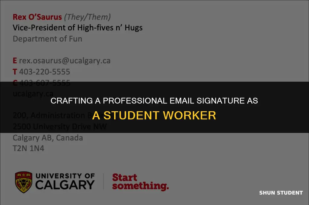 how to sign an email as a student worker