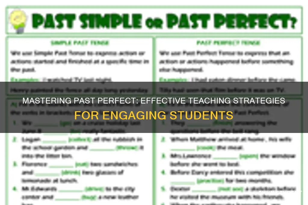 how to teach a student past perfect