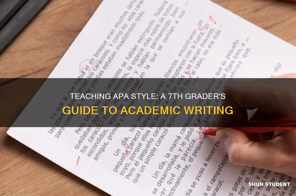 how to teach apa to 7th grade students