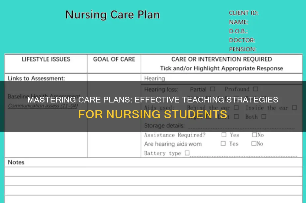 how to teach care plans to nursing students