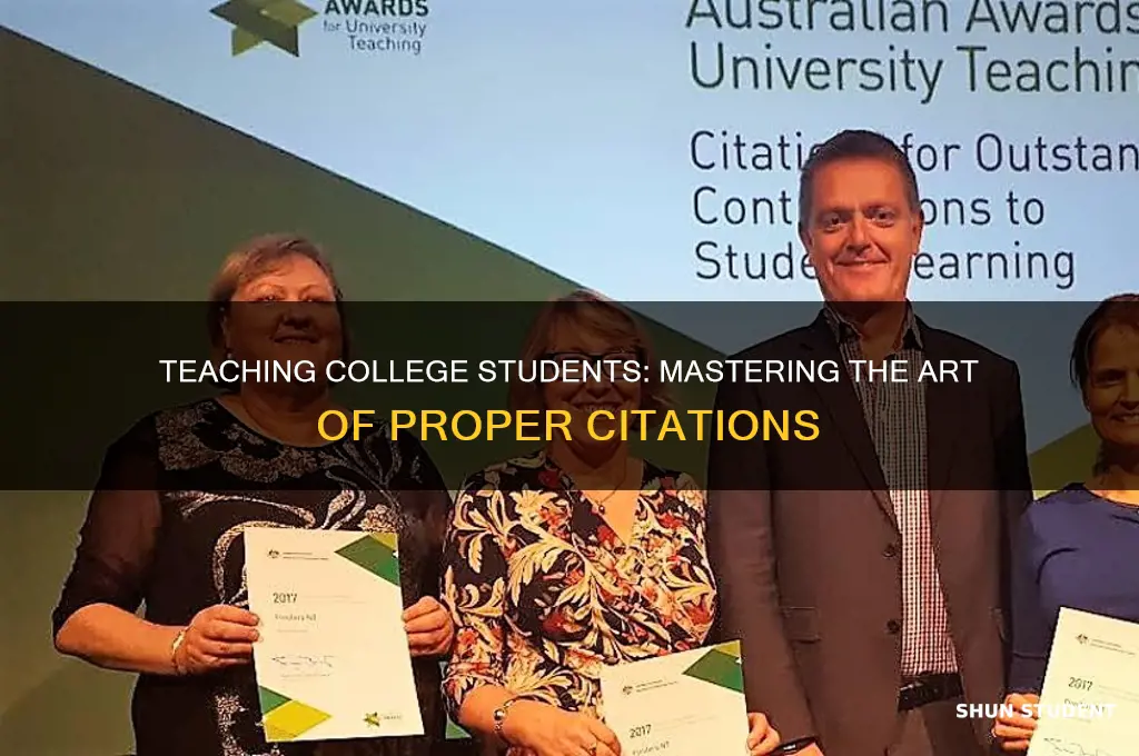 how to teach college students importance of citations