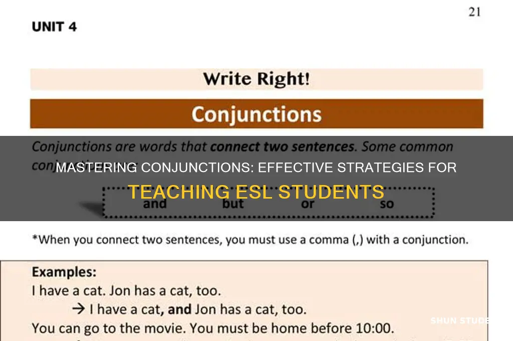 how to teach conjunctions to esl students