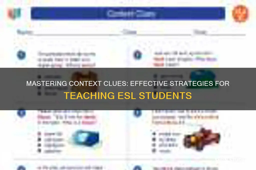 how to teach context clues to esl students