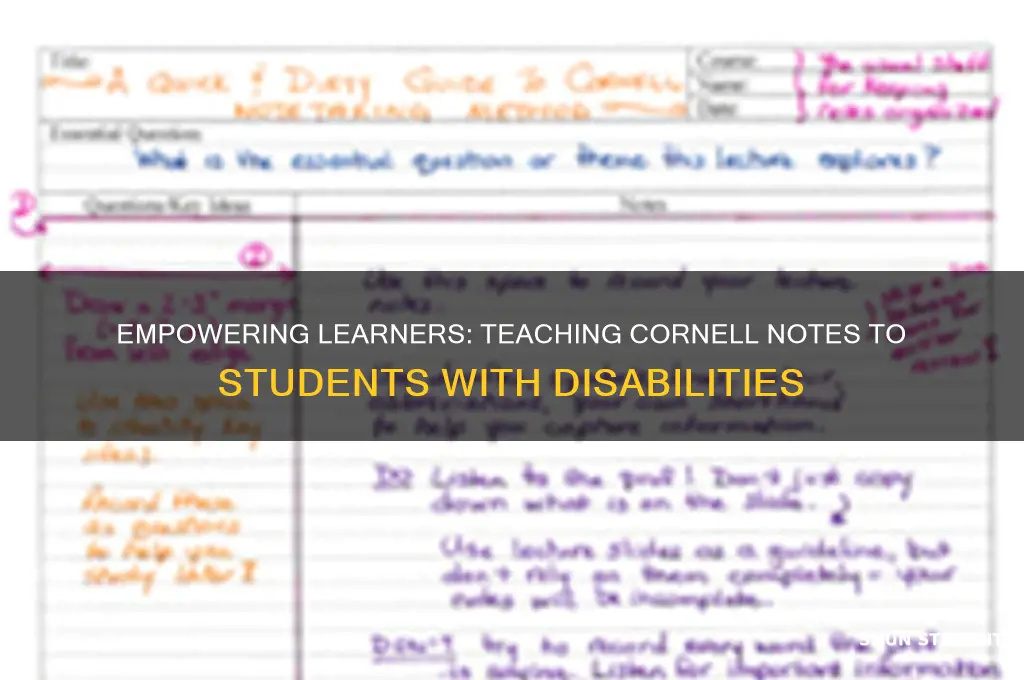 how to teach cornell notes to students with disabilities