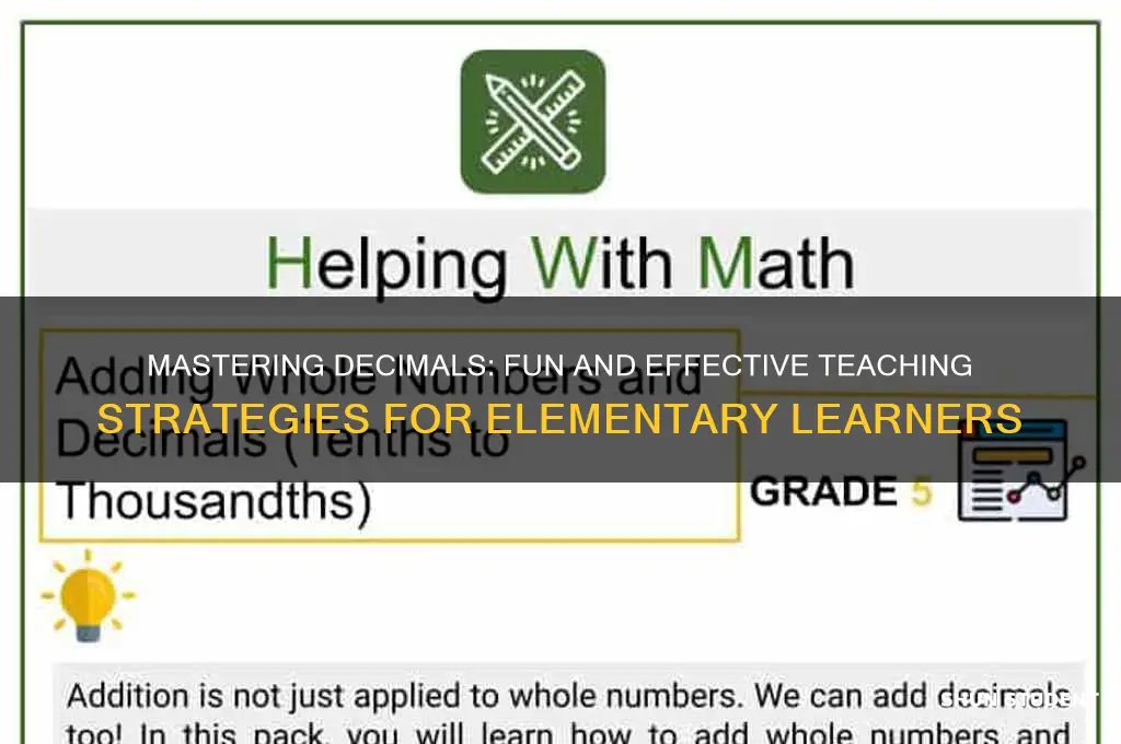 how to teach decimals to elementary students