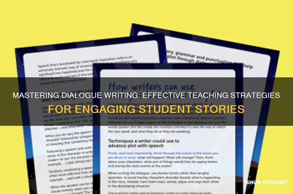how to teach dialogue writing to students