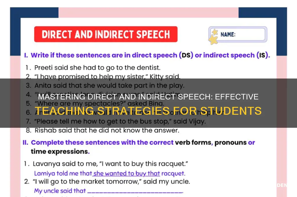 how to teach direct and indirect speech to students