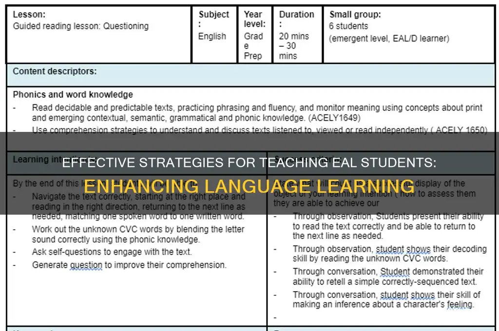 how to teach eal students