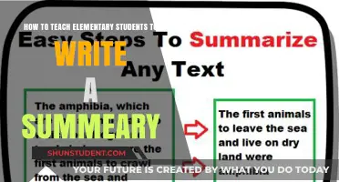 Teaching Elementary Students to Write Effective Summaries: A Step-by-Step Guide