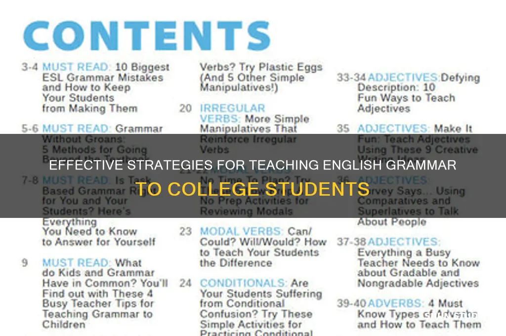 how to teach english grammar to college students