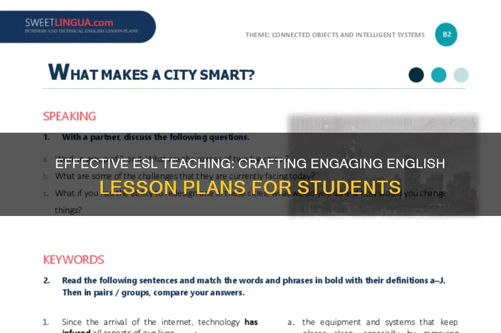 how to teach english to esl students lesson plan