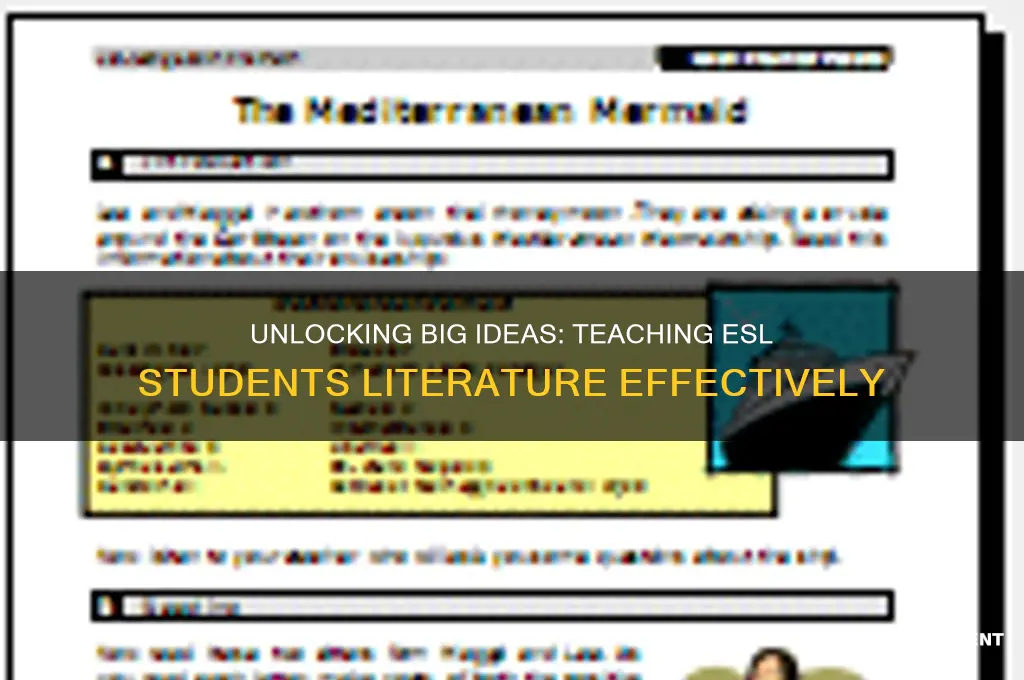 how to teach esl students literature big ideas