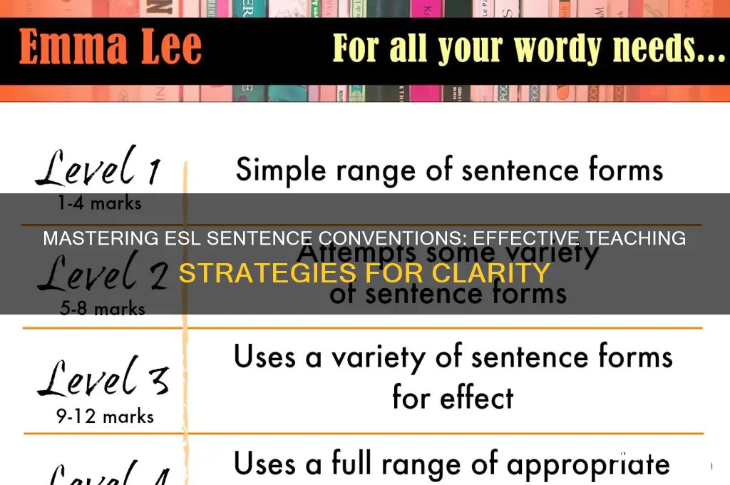 how to teach esl students sentence conventions