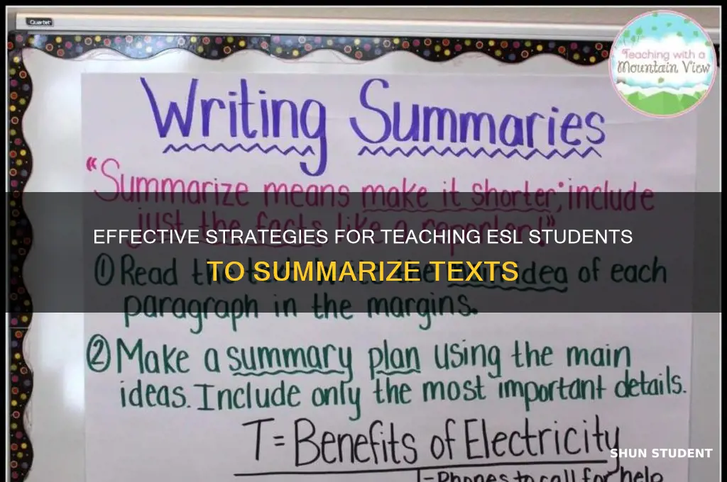 how to teach esl students to summarize