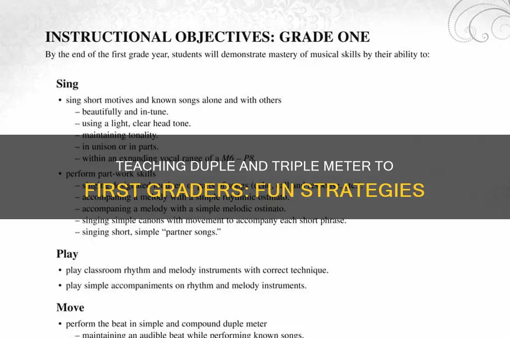 how to teach first grade student duple and triple meter
