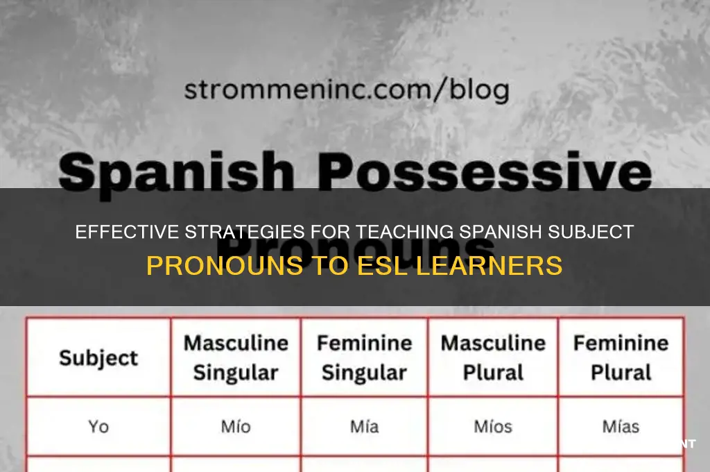 how to teach it subject pronoun to spanish esl students