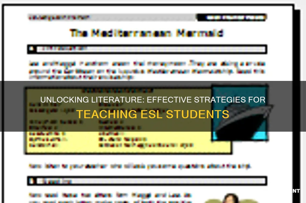 how to teach literature texts to esl students