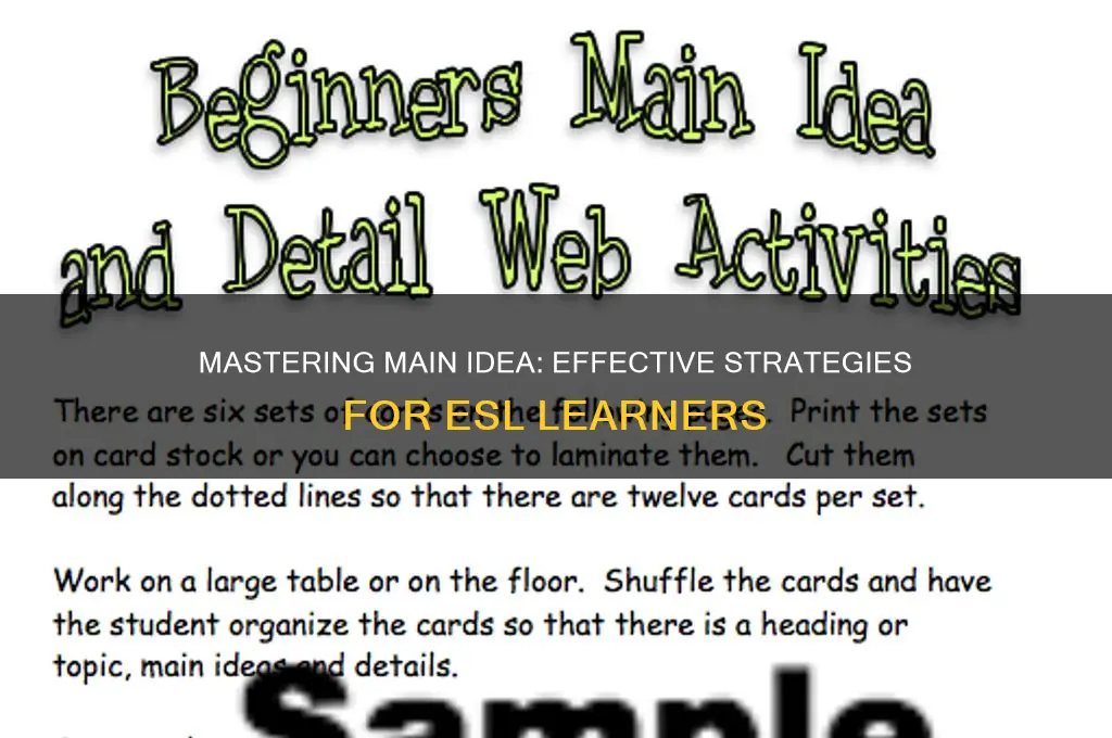 how to teach main idea to esl students