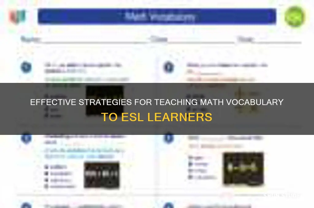 how to teach math vocabulary to esl students