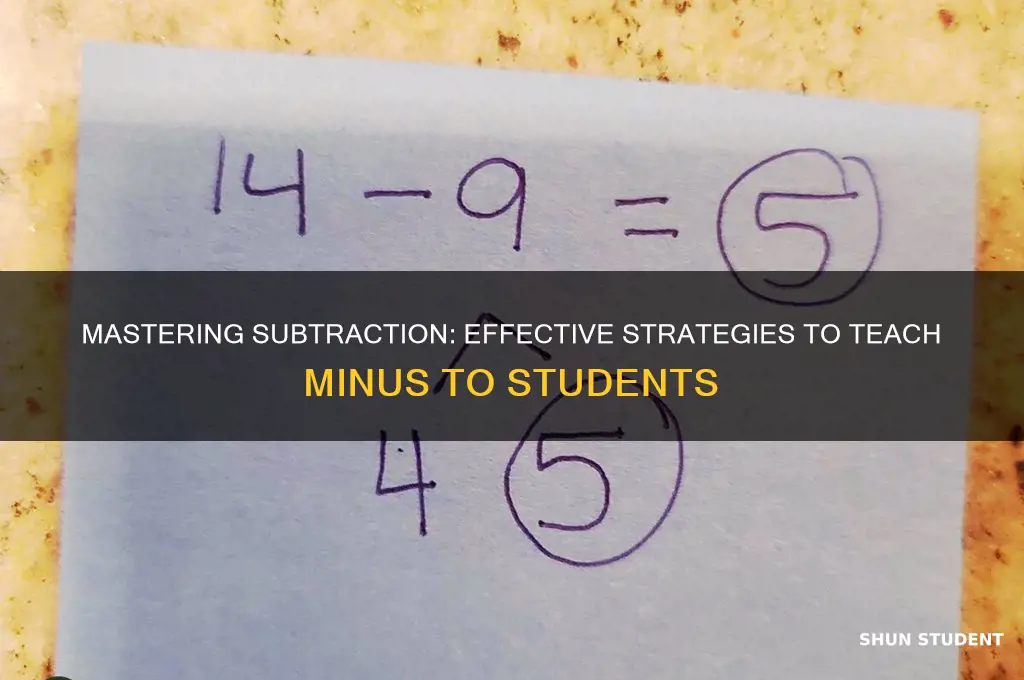 how to teach minus to students