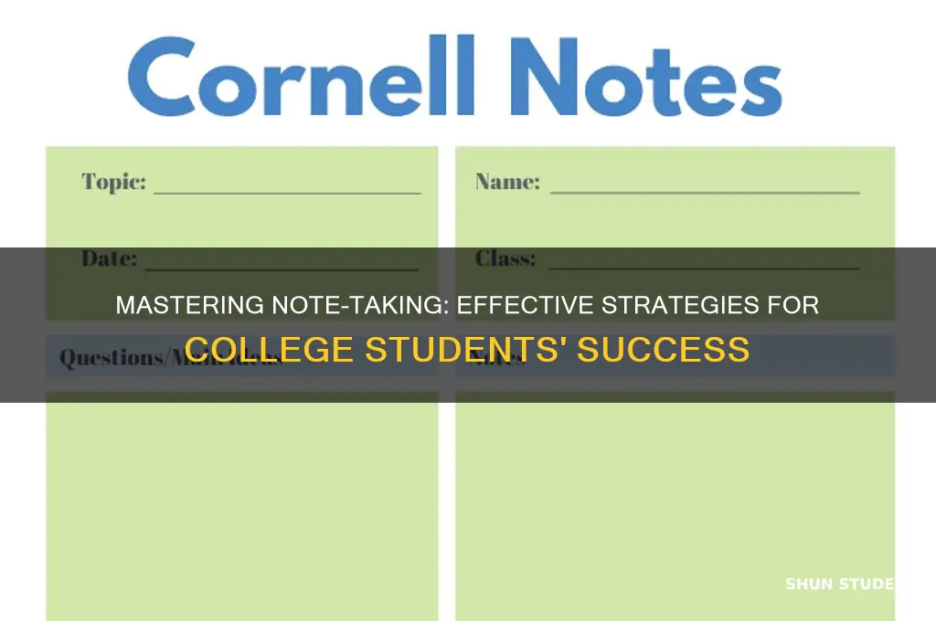 how to teach note taking to college students