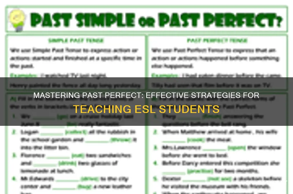 how to teach past perfect to esl students