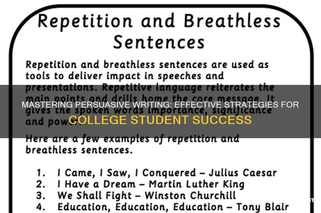 how to teach persuasive writing to college students
