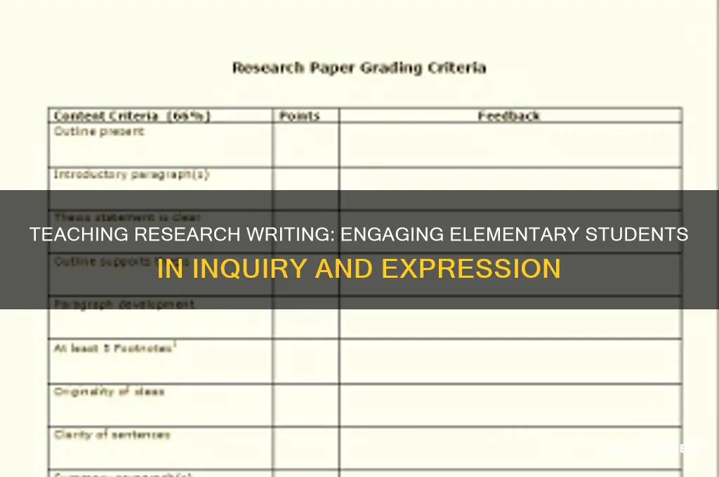 how to teach research writing to elementary students