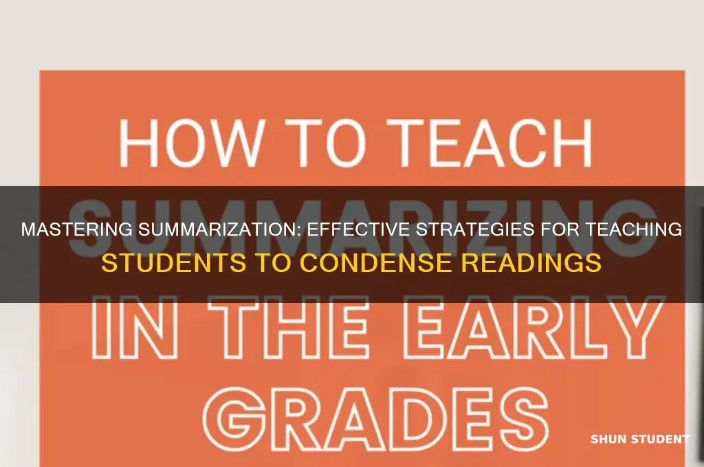 how to teach students how to summarize readings