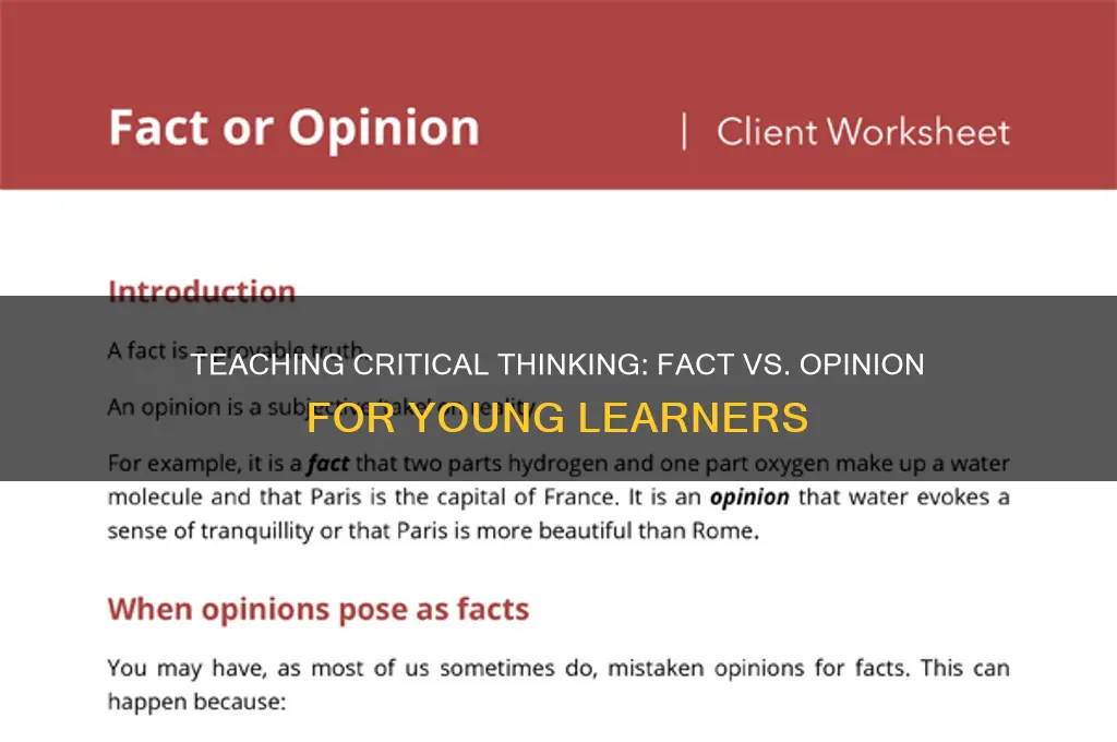 how to teach students the difference between fact and opinion
