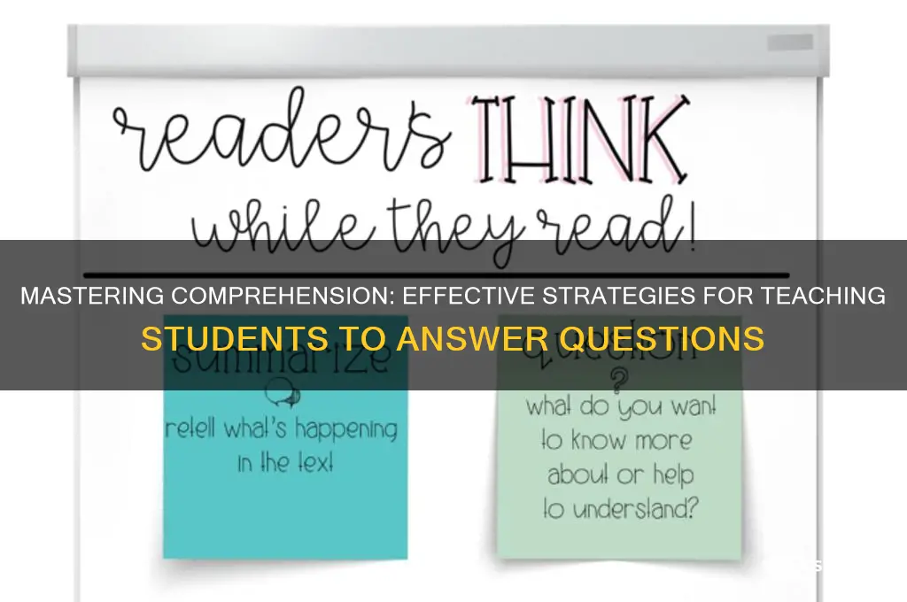how to teach students to answer comprehension questions