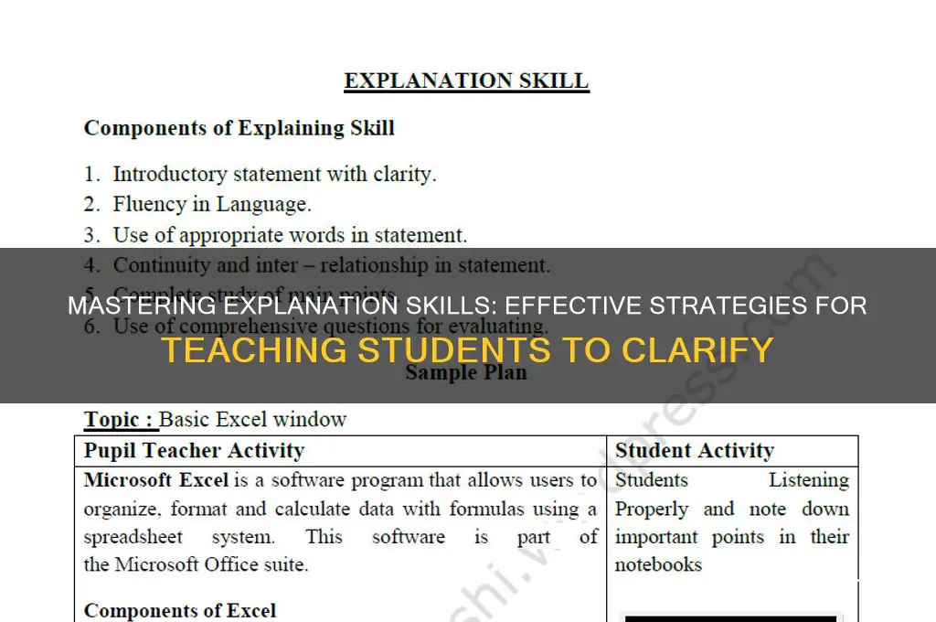 how to teach students to explain