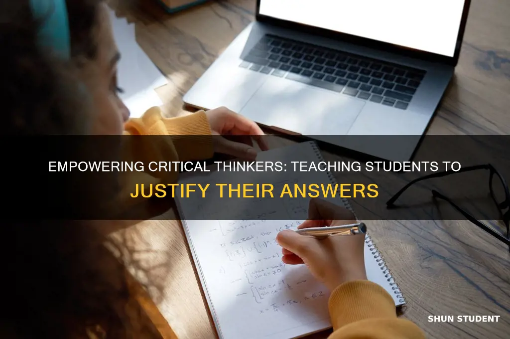 how to teach students to justify their answers
