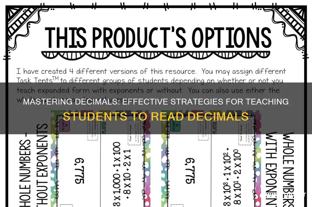 how to teach students to read decimals